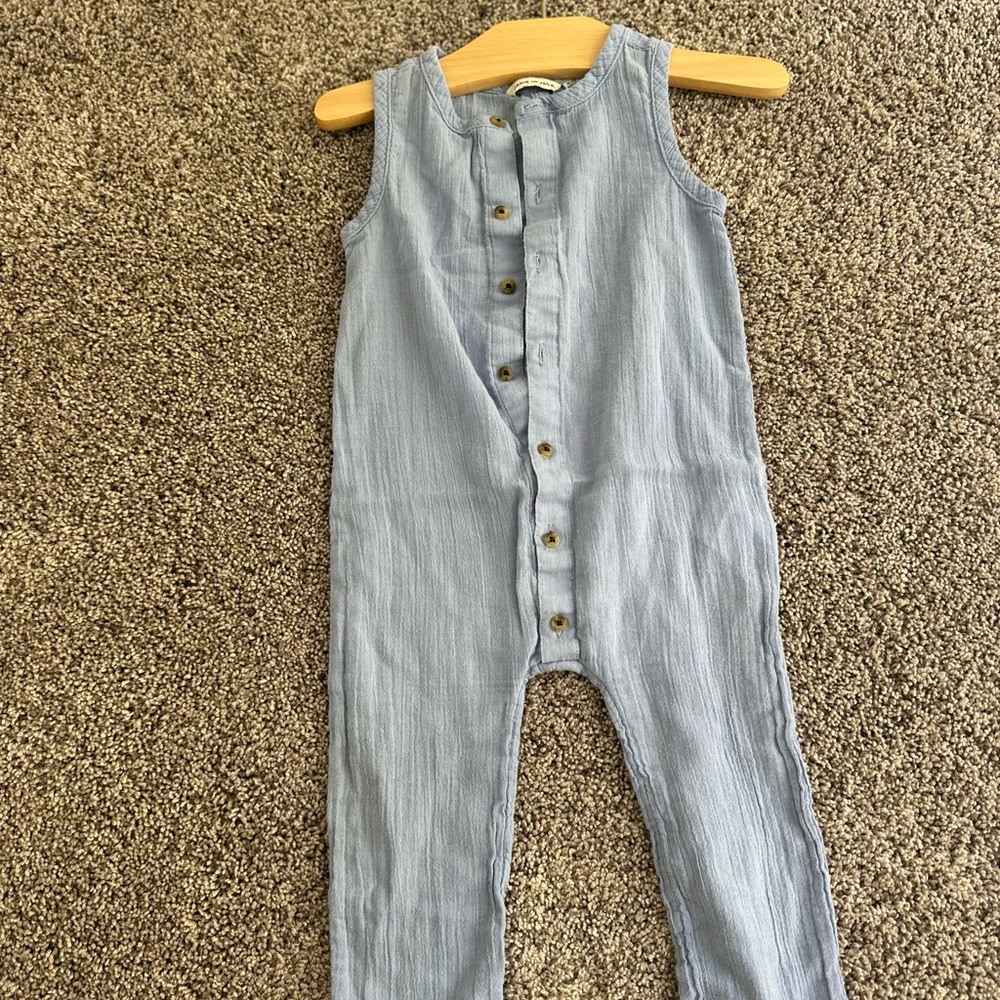 Janie and Jack Light Blue Sleeveless Romper